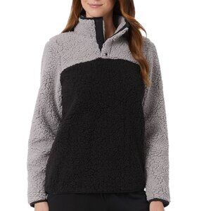 32 DEGREES Womens Activewear Sherpa Mock-Neck Sweatshirt Size Small